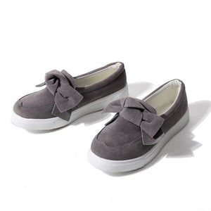 Slip On Bowtie Flat Casual Shoes For Women