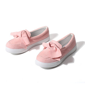 Slip On Bowtie Flat Casual Shoes For Women
